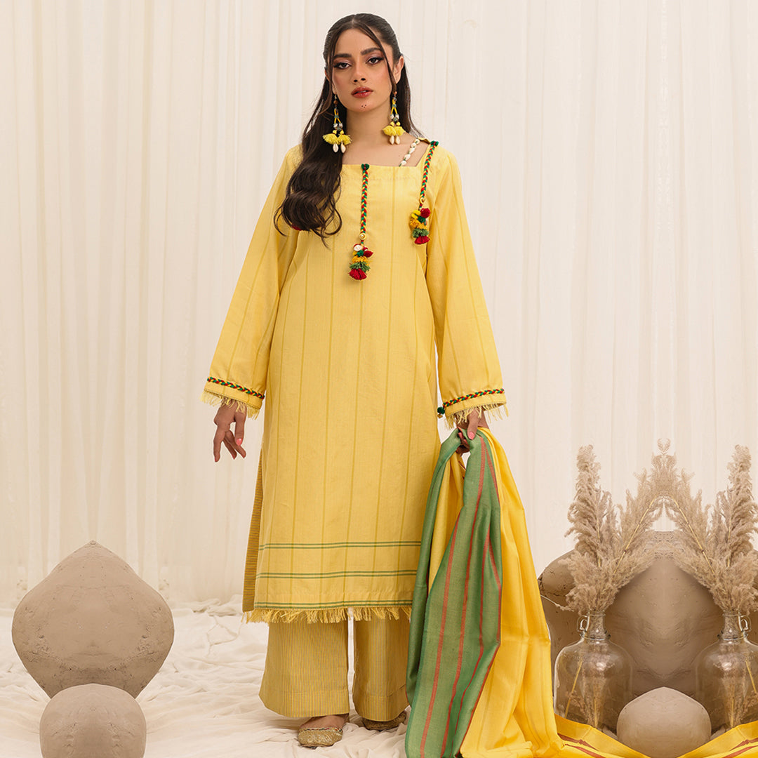 3 Pc Yarn Dyed Unstitched Suit - ZL25-C10-01 Main image