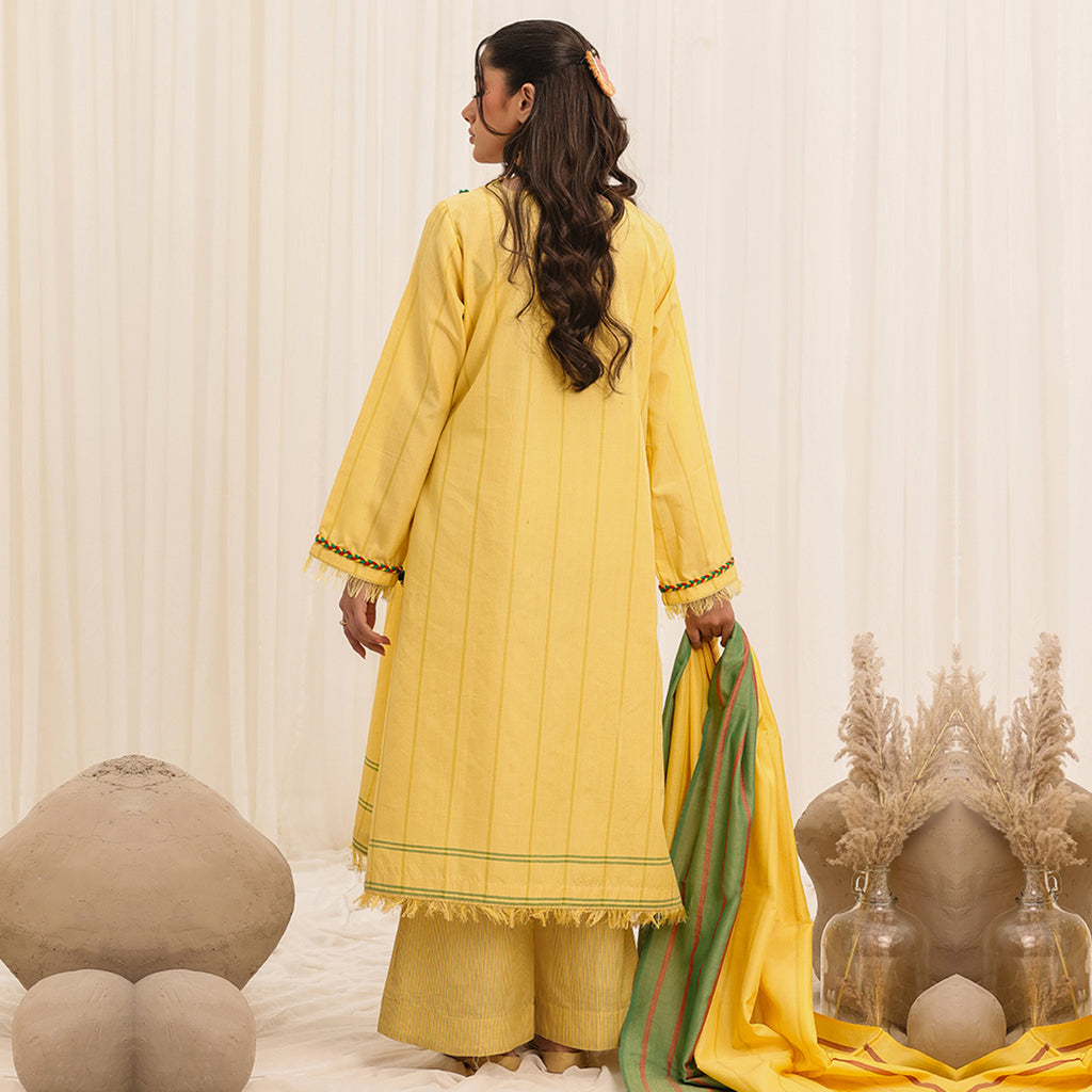 3 Pc Yarn Dyed Unstitched Suit - ZL25-C10-01