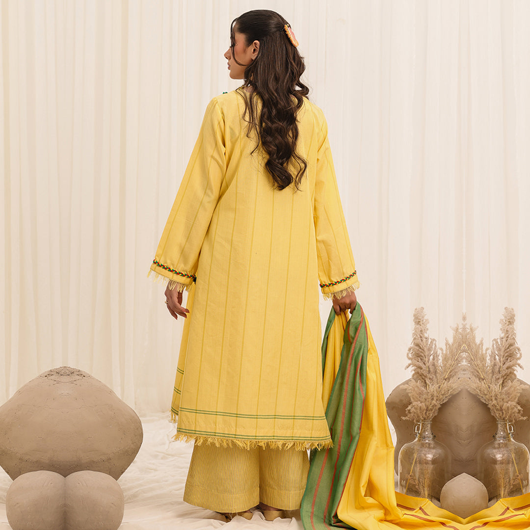 3 Pc Yarn Dyed Unstitched Suit - ZL25-C10-01