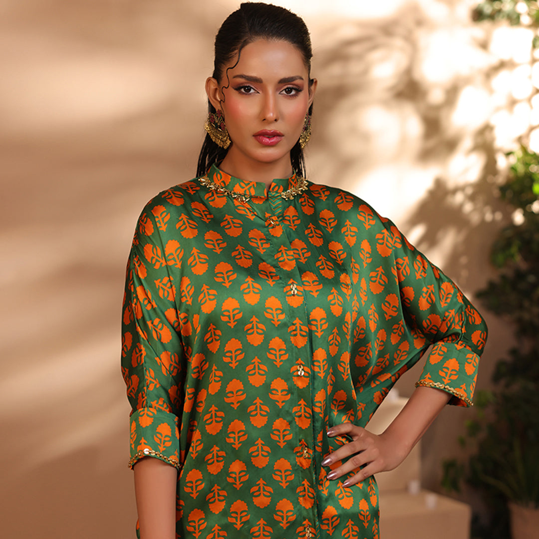 2 Pc Silk Formal Co-Ord Set - ZL25-C06-01 Secondary image