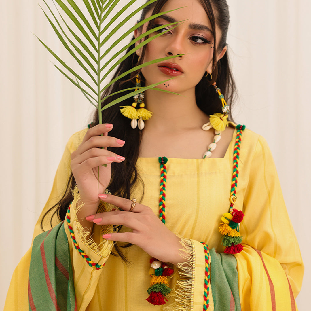 3 Pc Yarn Dyed Unstitched Suit - ZL25-C10-01