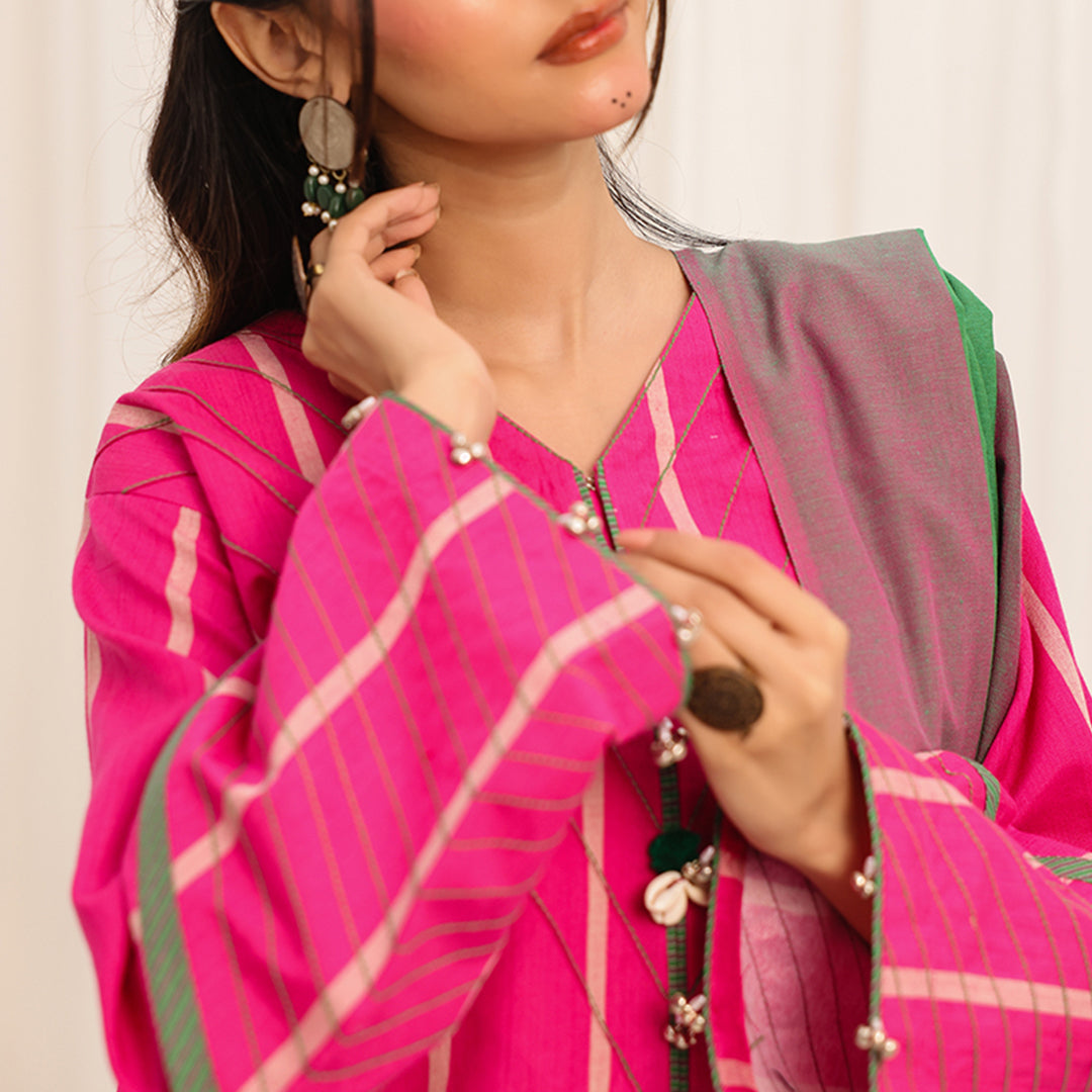 3 Pc Yarn Dyed Unstitched Suit - ZL25-C10-02