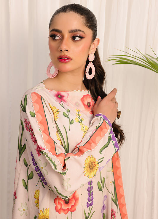 1 Pc Poly Silk Long Dress  - ZL25-C05-05