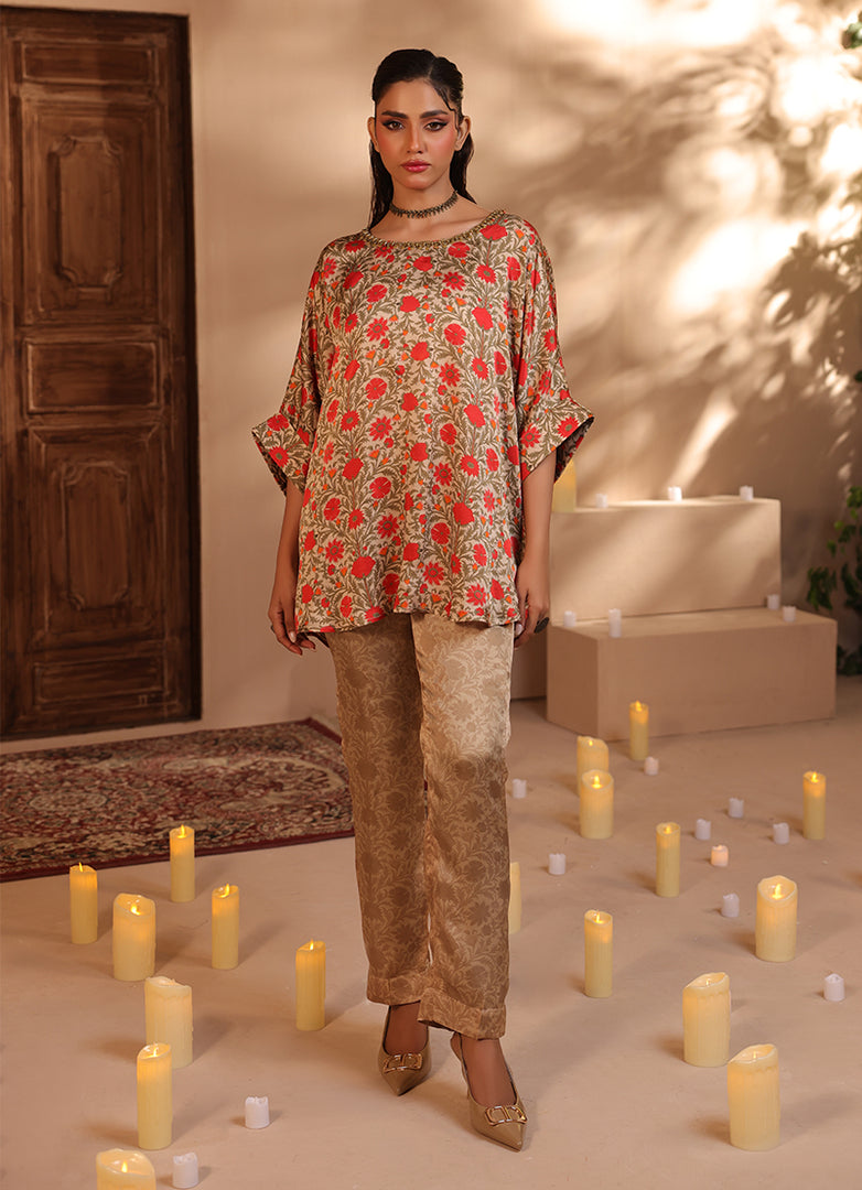 2 Pc Silk Formal Co-Ord Set - ZL25-C06-06