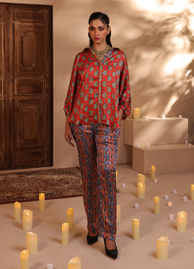 2 Pc Silk Formal Co-Ord Set - ZL25-C06-05