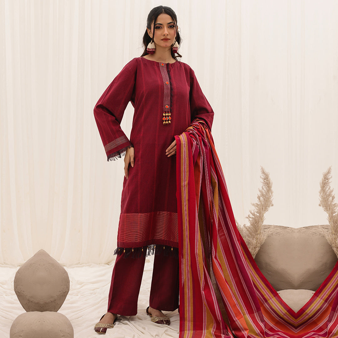 3 Pc Yarn Dyed Unstitched Suit - ZL25-C10-06 Main image