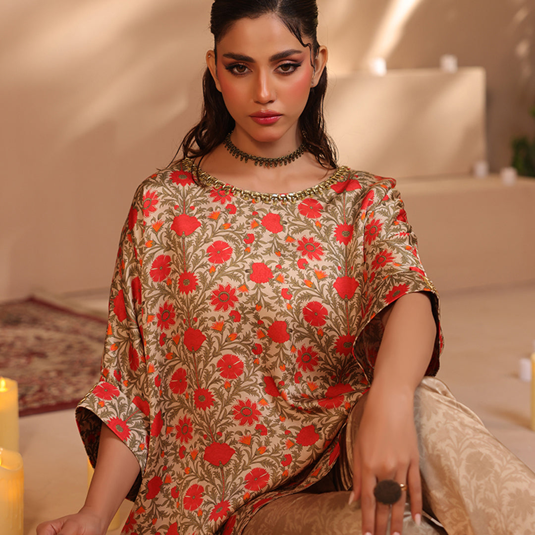 2 Pc Silk Formal Co-Ord Set - ZL25-C06-06 Secondary image