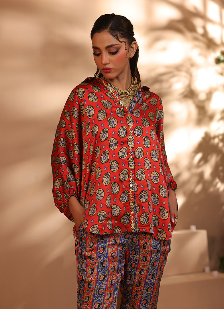2 Pc Silk Formal Co-Ord Set - ZL25-C06-05