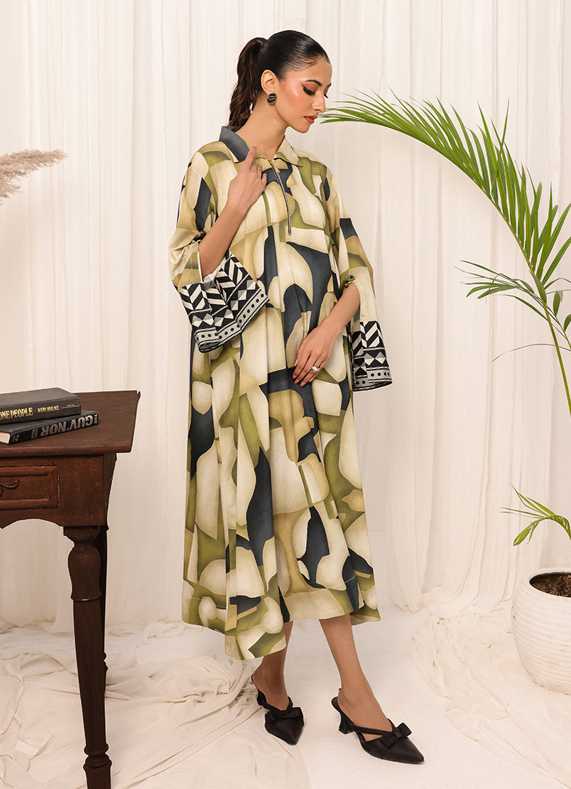 1 Pc Poly Silk Long Dress - ZL25-C05-06