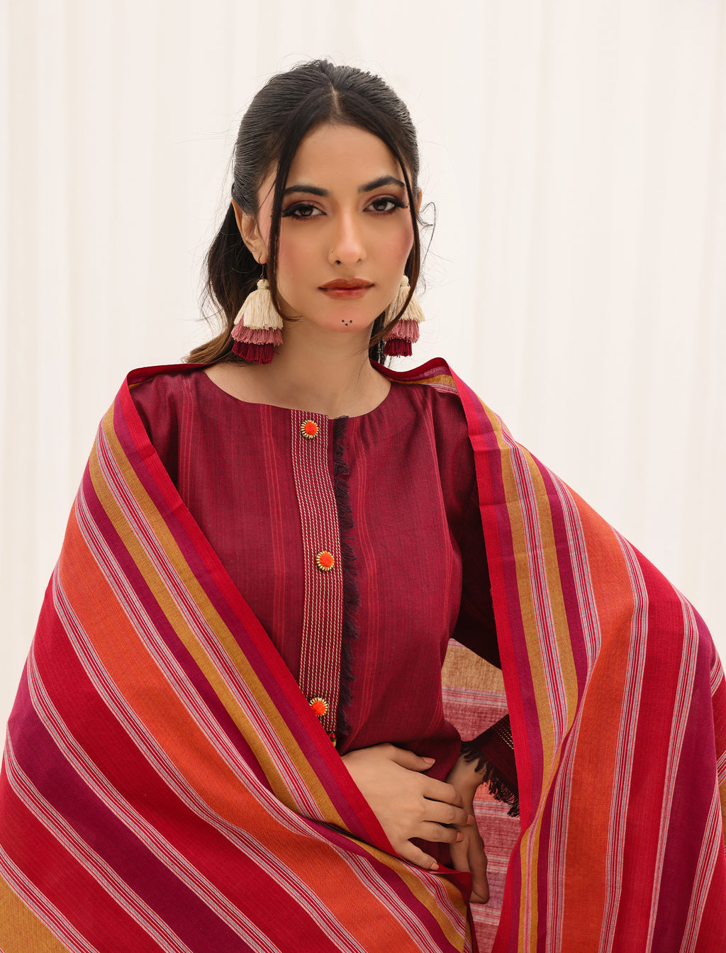 3 Pc Yarn Dyed Unstitched Suit