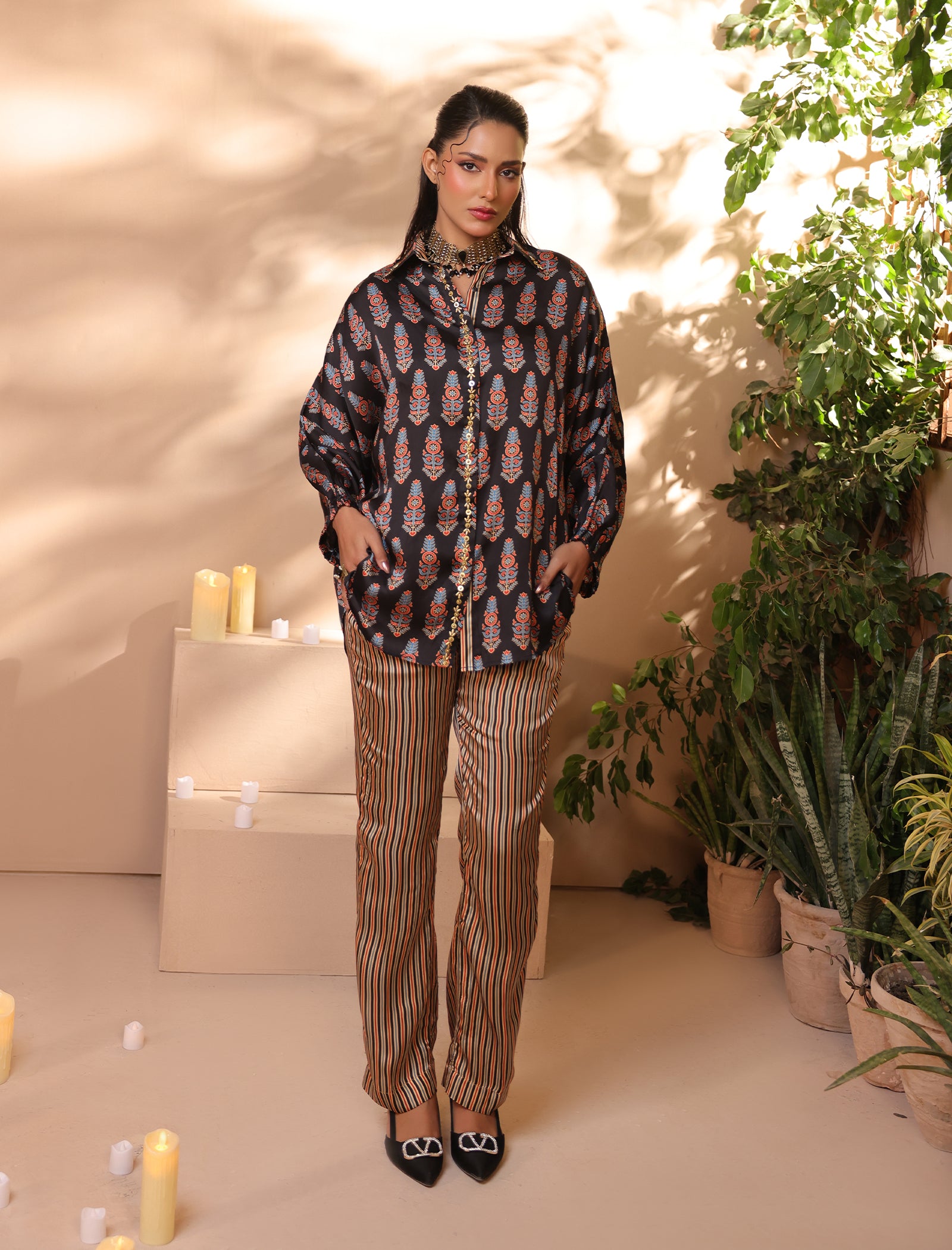 2 Pc Silk Formal Co-Ord Set Main image