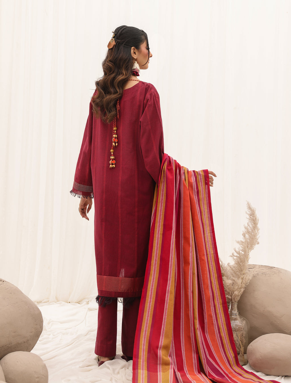 3 Pc Yarn Dyed Unstitched Suit