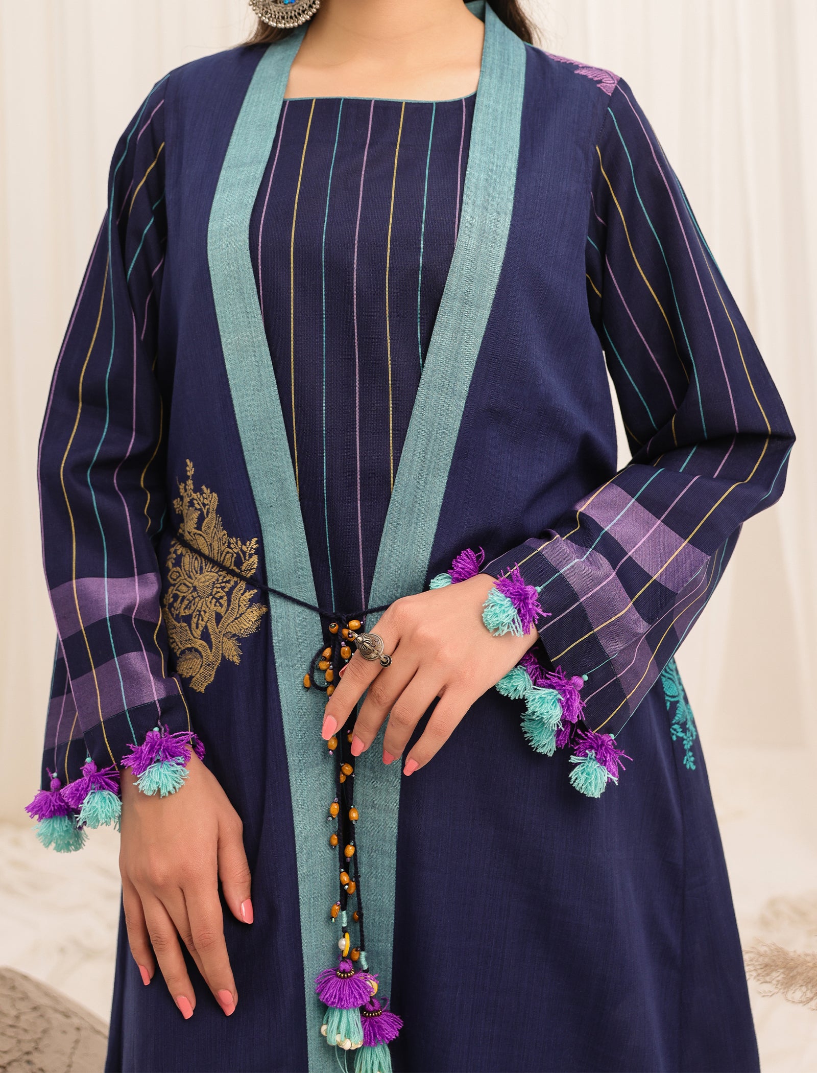 3 Pc Yarn Dyed Unstitched Suit