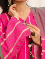 3 Pc Yarn Dyed Unstitched Suit