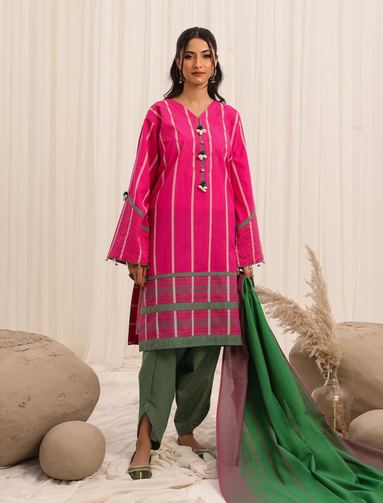 3 Pc Yarn Dyed Unstitched Suit Main image