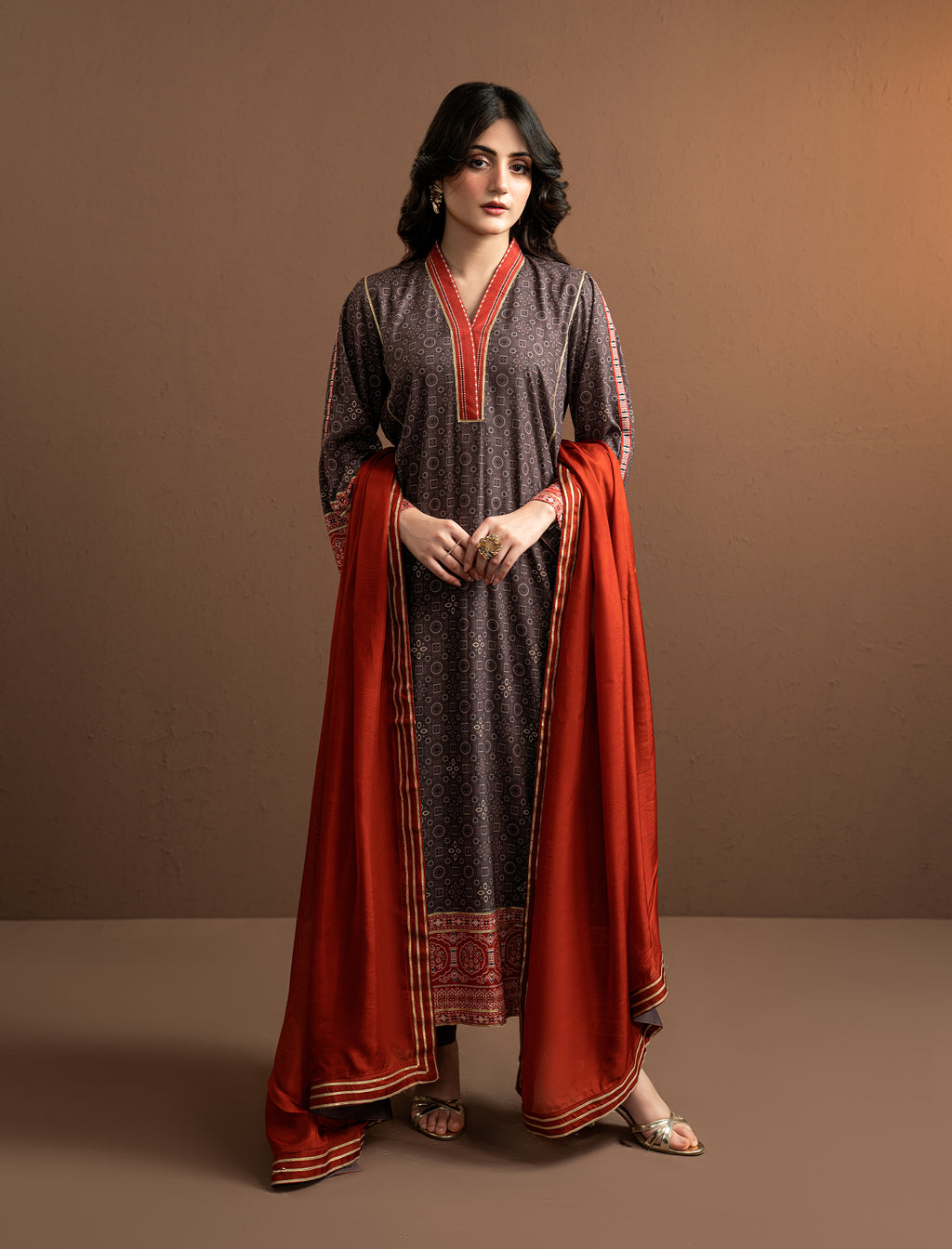 2 Pc Formal Printed Kaftaan